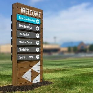 Wooden Monument Directional Sign