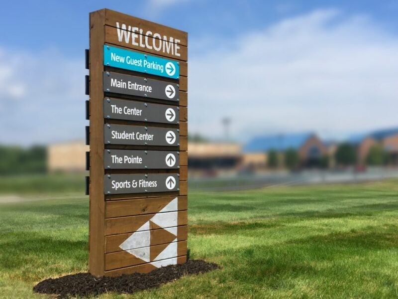 Wooden Monument Directional Sign