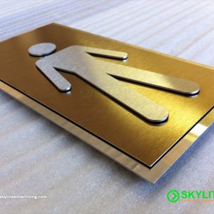 Bathroom Sign- Laser Cut Metal with ACP & Stainless Backing