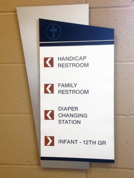 Aluminum Restroom Directional Sign