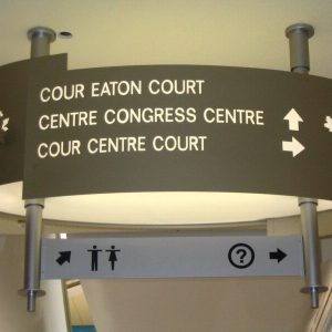 Laser Cut In Acrylic Hanging Directional Sign