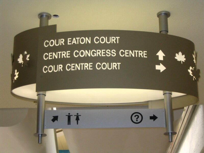 Laser Cut In Acrylic Hanging Directional Sign