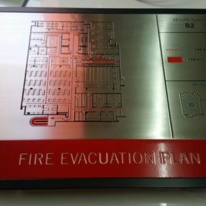 Exit Sign- Engraved Evacuation Plan