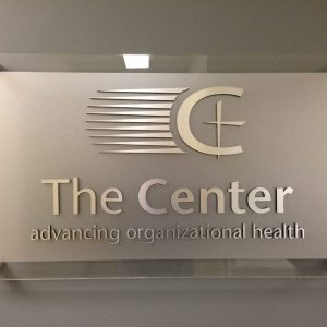 Door Sign- Frosted Acrylic with Laser Cut Metal Letters