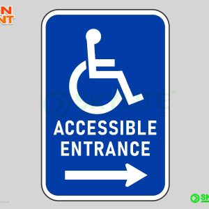 Accessible Entrance (Right Arrow) Safety Sign