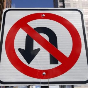 Traffic and Street Sign- Reflective Turn Prohibited