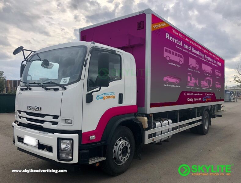 Vehicle Sign for Aluminum Isuzu FV - Full Body Wrap