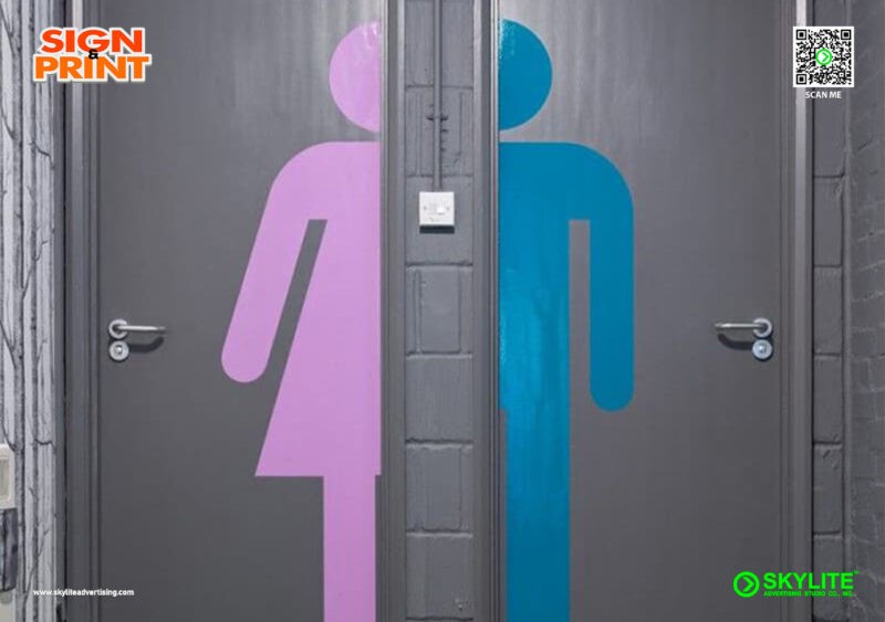 Bathroom Sign- Vinyl Sticker