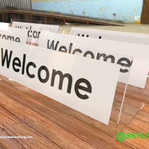 Bended Acrylic Front Desk Sign