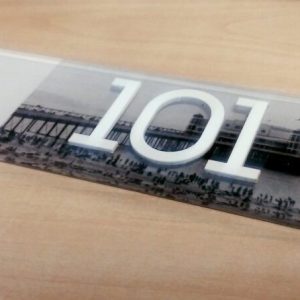 Door Sign- UV Printed Acrylic with Laser Cut Letters