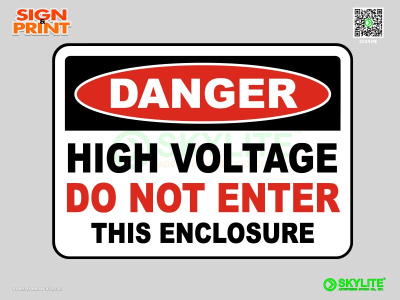 High Voltage Do Not Enter Enclosure Safety Sign