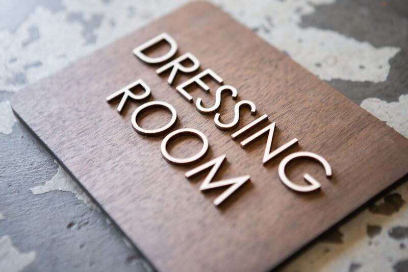 Room Sign- Laser Cut Acrylic on Wood