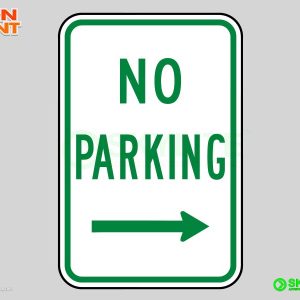 No Parking with Right Arrow Safety Sign