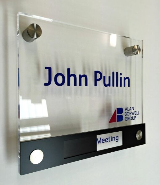 Office Sliding Signs- Acrylic with Bolts