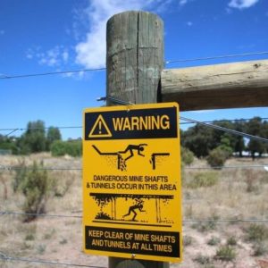Mining Site Safety Sign- Open Shafts