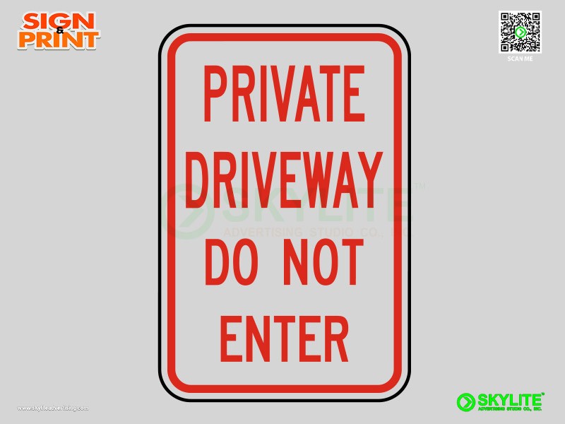 Private Driveway Do Not Enter Safety Sign
