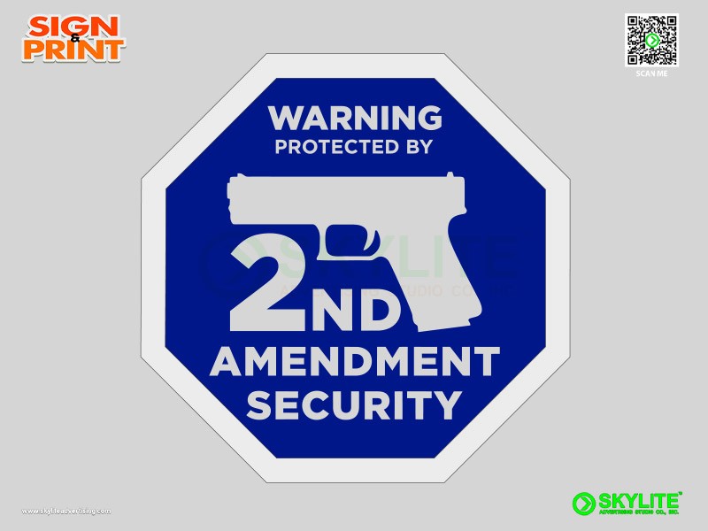 Protected by 2ND Amendment Security Yard Safety Sign