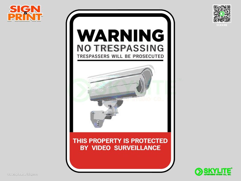 Protected by Video Surveillance Safety Sign