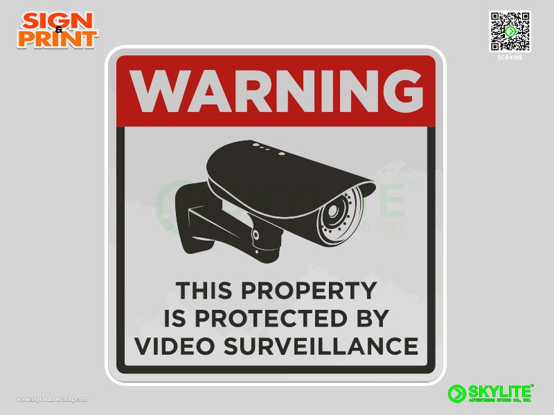 Protected by Video Surveillance Yard Safety Sign