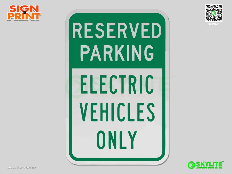 Reserved Electric Vehicles Only Safety Sign