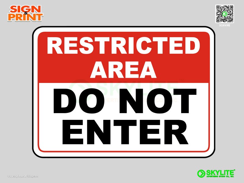 Restricted Area Do Not Enter Safety Sign