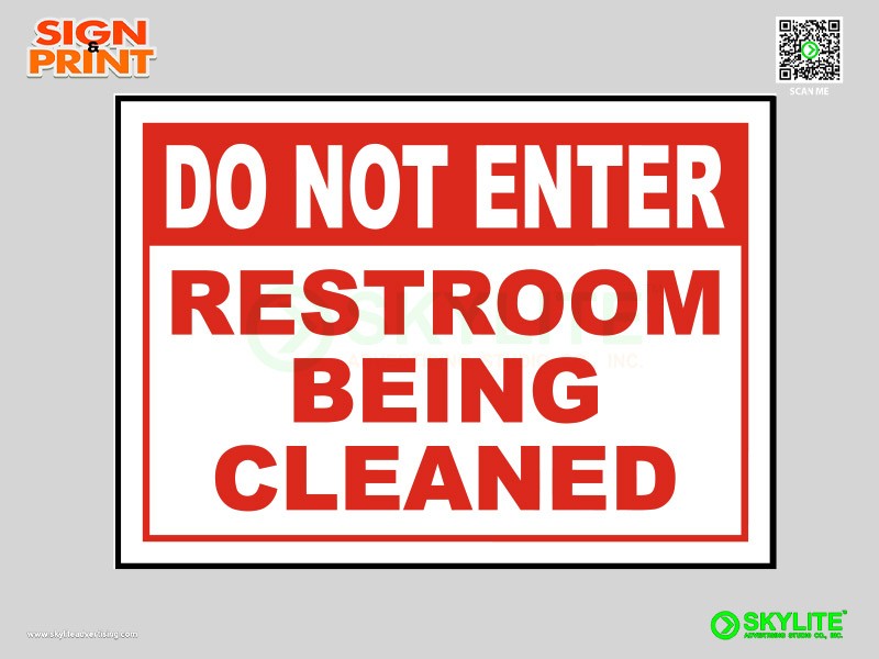 Restroom Being Cleaned Safety Sign