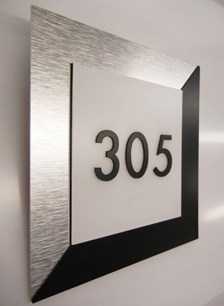 Room Number Sign- Laser Cut Acrylic on Aluminum