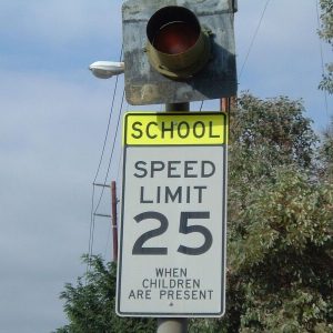 School Warning Sign- Speed Limit