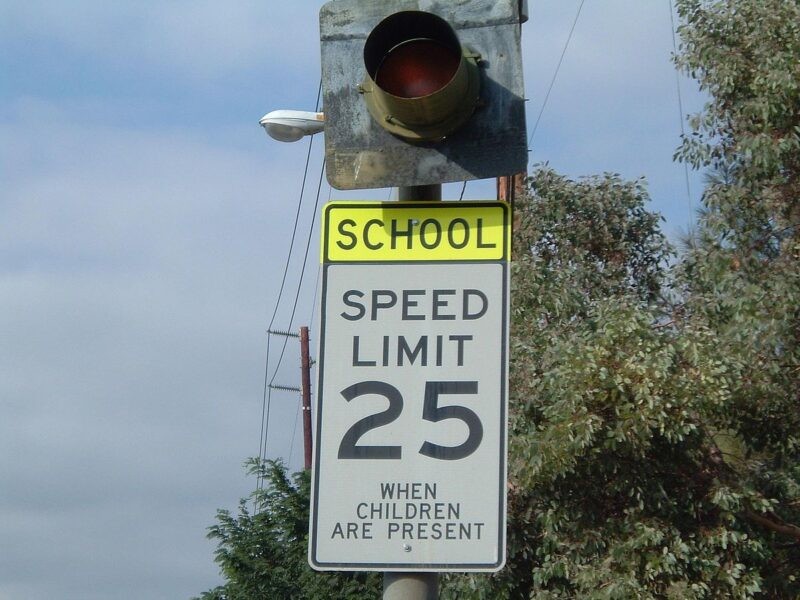 School Warning Sign- Speed Limit