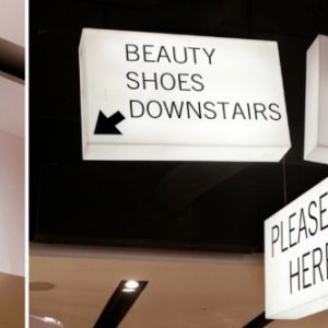 Hanging Cube Acrylic Directional Sign