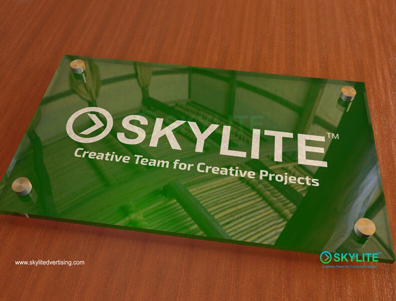 Cut Vinyl or Printed Frosted Sticker on Acrylic Plastic Sign