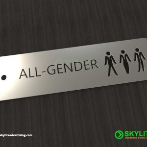 All Gender Bathroom Key Tag- Engraved Metal