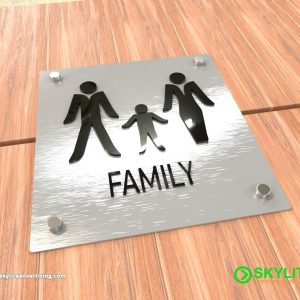 Aluminum Family Restroom Sign