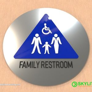 Aluminum Family Restroom Sign with Acrylic