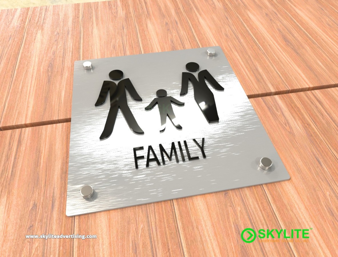 Aluminum Family Restroom Sign