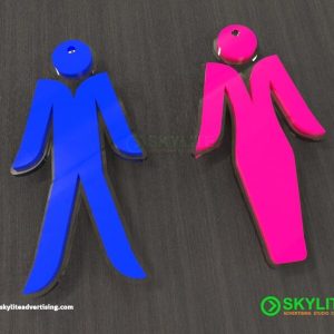 Bathroom Male and Female Key Tag - Laser Cut Acrylic