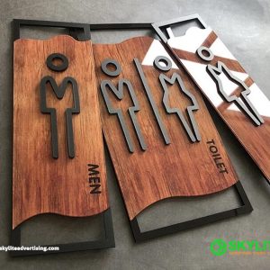 Framed Acrylic Mens/Womens Restroom Sign