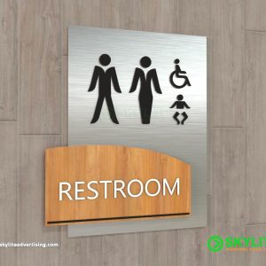 Bathroom Sign- Laser Cut Acrylic with Aluminum Backing
