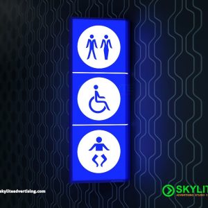 Bathroom Sign- Projecting Wall Mounted Acrylic