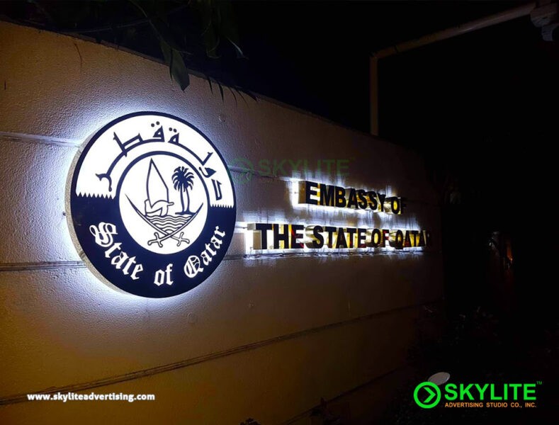 Custom Lighted Brass Build-up Logo Signage