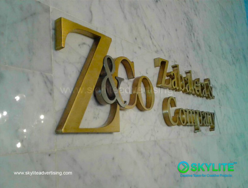 Brass Company Logo Signage