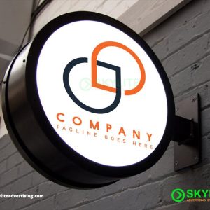 Wall Mounted Circular Lightbox Directional Sign