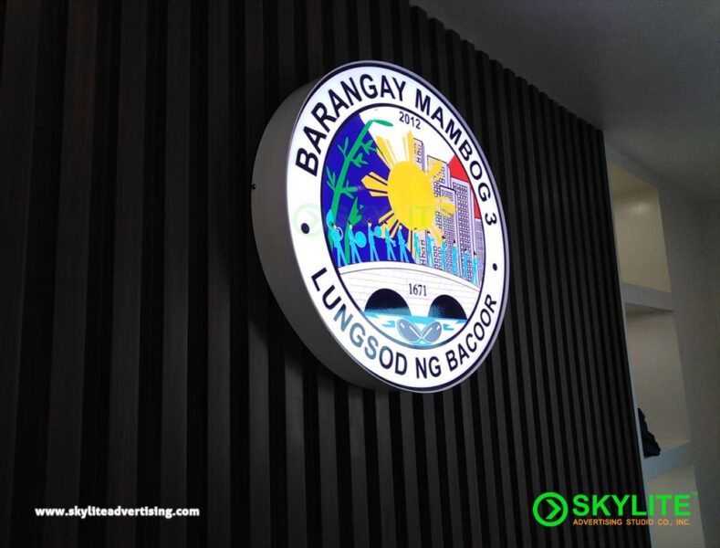 Circular Lightbox Sign Single Faced Wall Mounted
