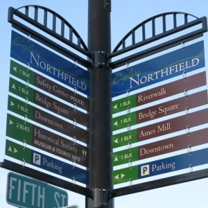 Metal Directional Sign with Metal Frame
