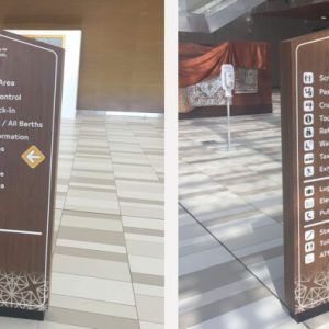 Aluminum Monument Directional Sign with Wooden Laminates