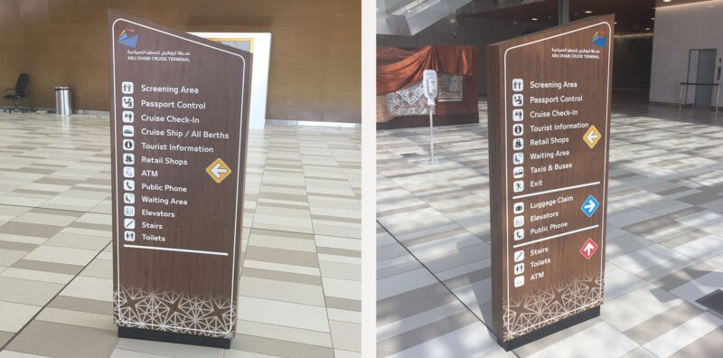 Aluminum Monument Directional Sign with Wooden Laminates