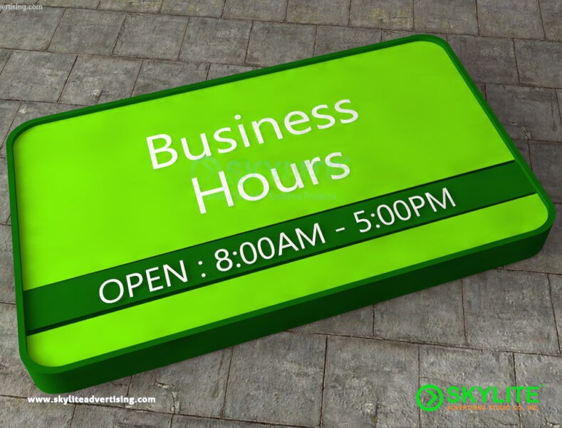 Business Hours Door Sign