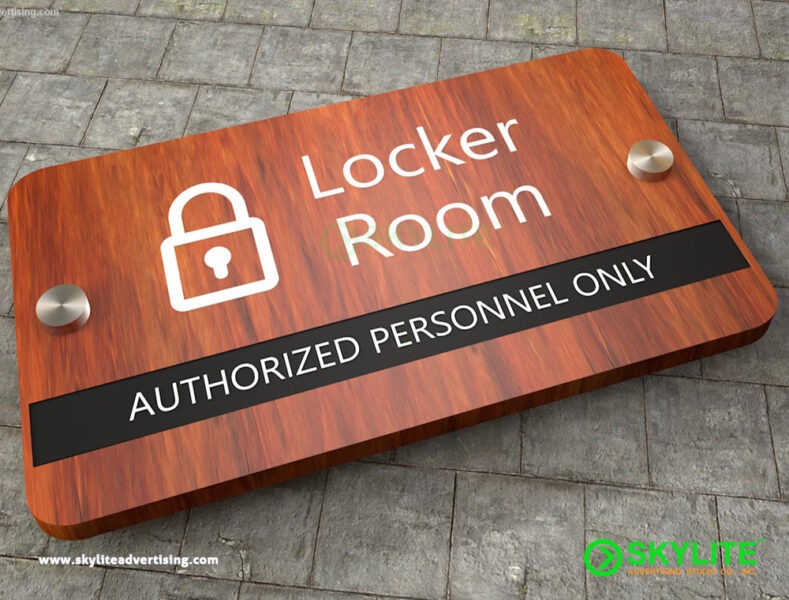 Locker Room Door Sign