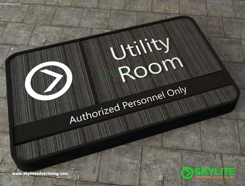 Utility Room Door Sign