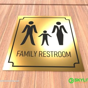 Engraved Brass All Gender Restroom Sign